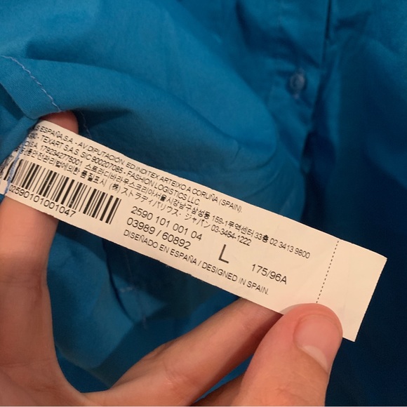 Bright blue blouse button up - medium/large - Picture 11 of 13
